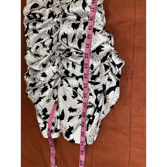 Lulus It's Fierce Ivory Leopard Print Satin Off-the-Shoulder Dress Women's Size - Picture 8 of 11